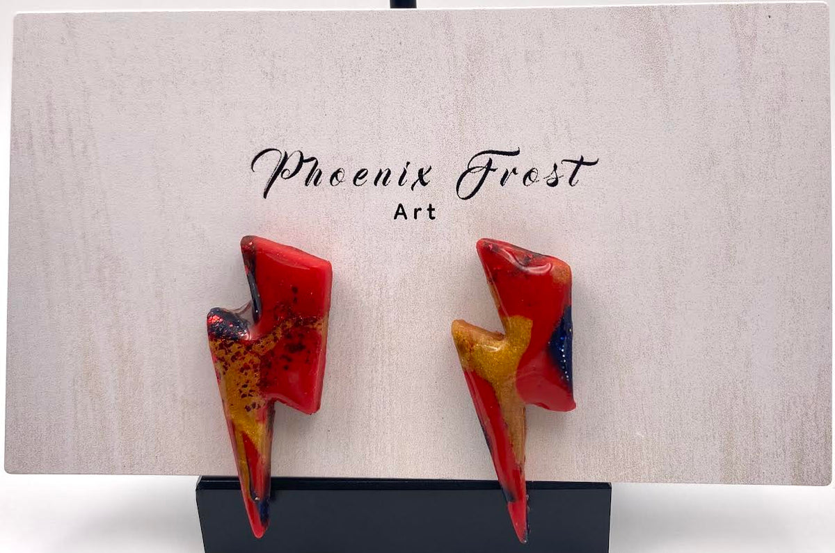 Lightning Bolt Studs - Celestial Spark Collection