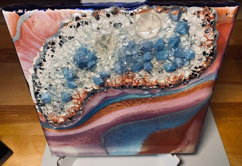 8x8 Blue Galaxy Geode Wall Art