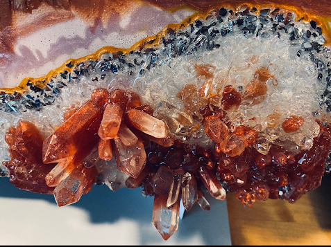 18x24 Crimson Galaxy Geode Wall Art