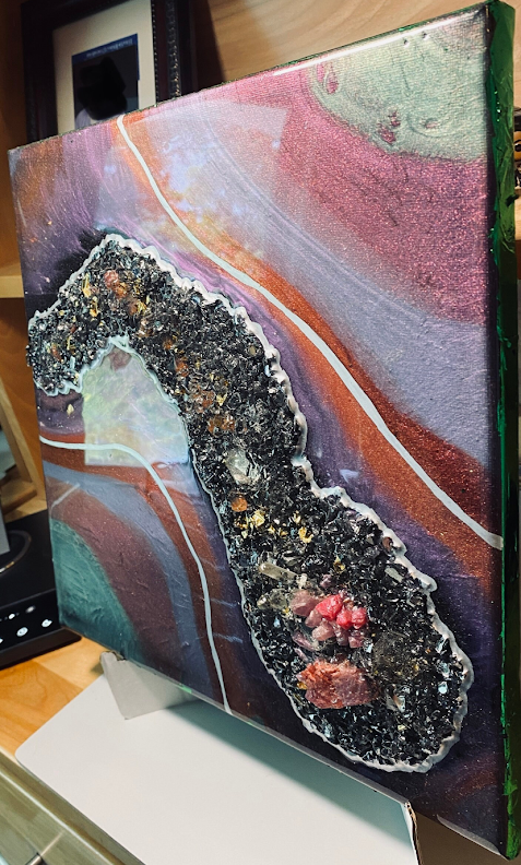 12x12 Purple Galaxy Geode Wall Art