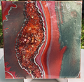 12x12 Red Galaxy Geode Wall Art
