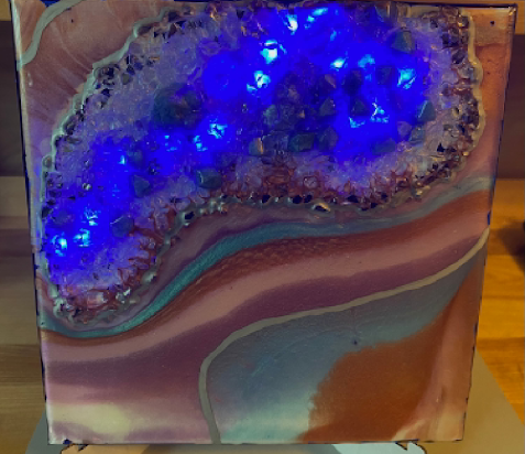 8x8 Blue Galaxy Geode Wall Art