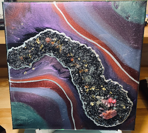 12x12 Purple Galaxy Geode Wall Art