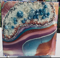 8x8 Blue Galaxy Geode Wall Art
