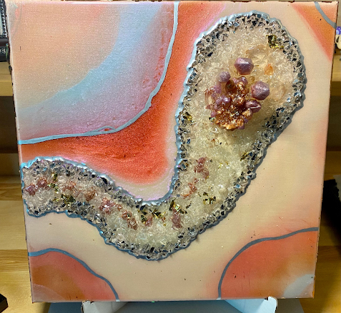 12x12 Pink Galaxy Geode Wall Art