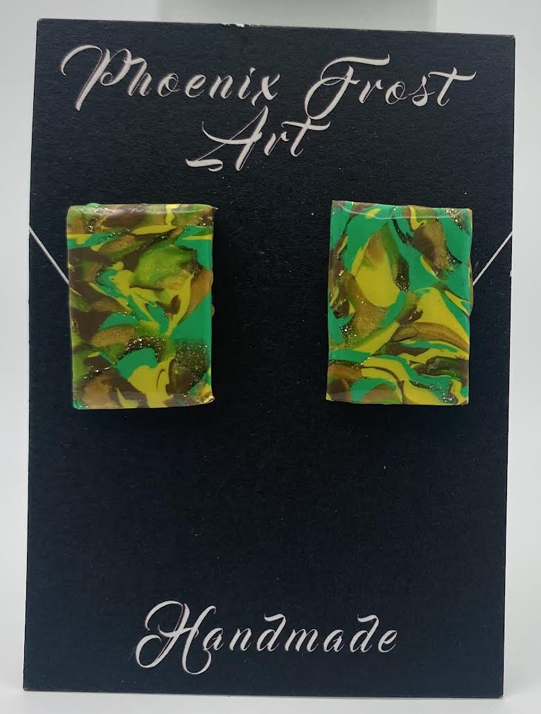 Large Rectangle Studs - Symmetry & Sparkle Collection