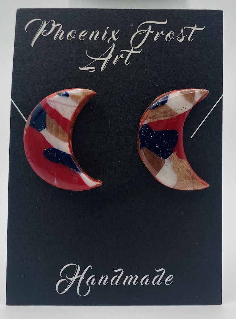 Large Moon Studs - Celestial Spark Collection