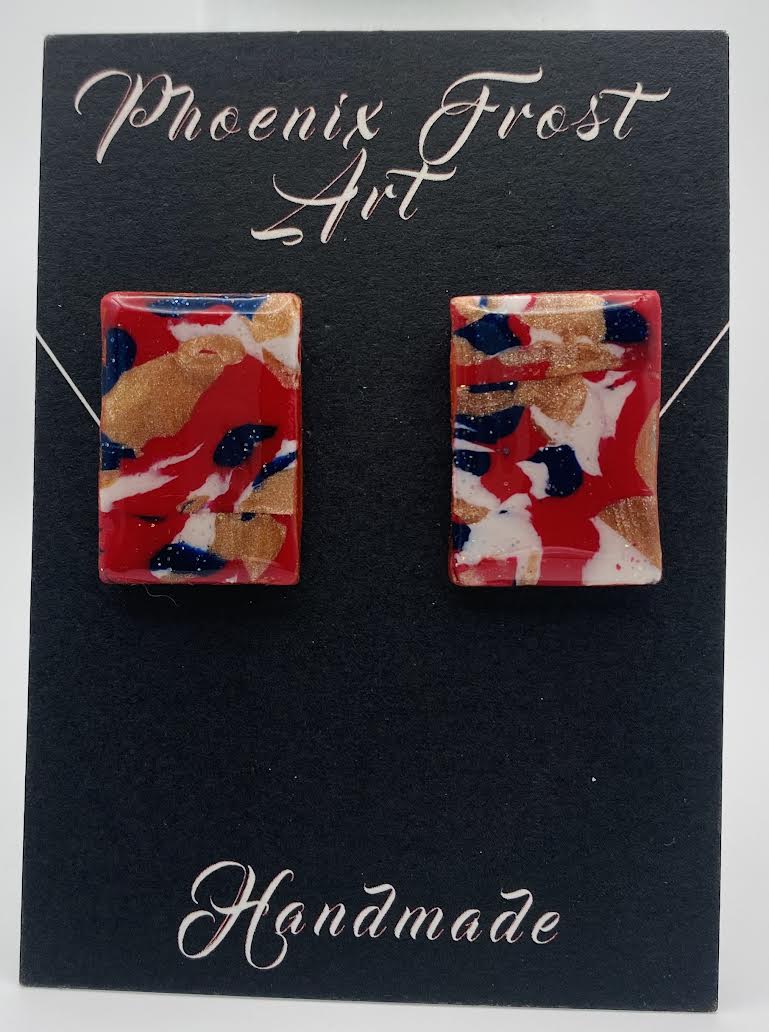 Large Rectangle Studs - Symmetry & Sparkle Collection
